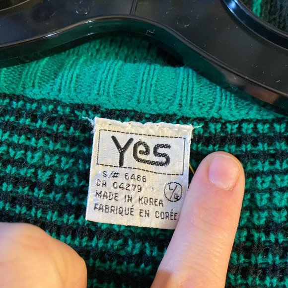 Vintage 80s 90s Green Knit Sweater - Picture 3 of 3